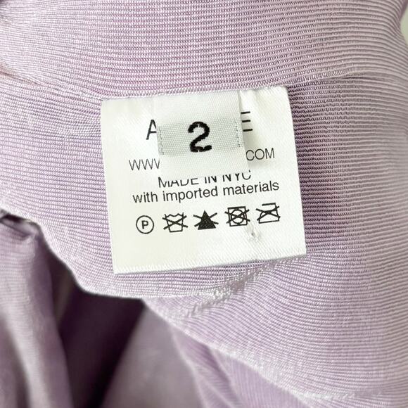 Aliette Ruched Long Sleeve Cowl Neck Midi Dress 2 Purple NWT - Picture 9 of 12